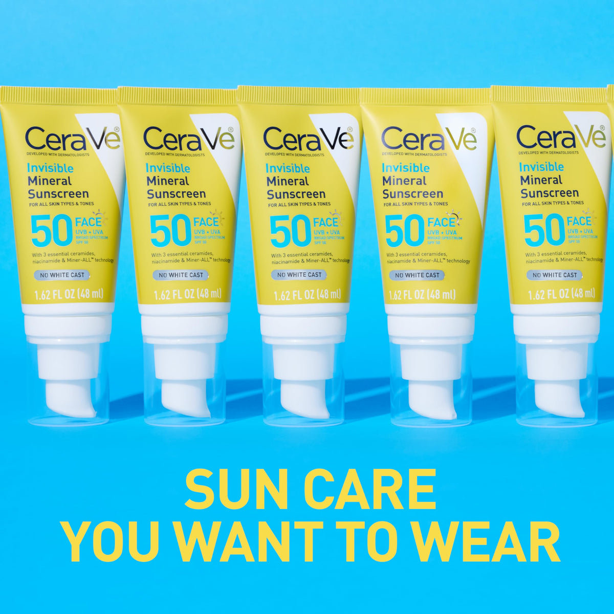 CeraVe Invisible Mineral Sunscreen SPF 50, Face Sunscreen, 1.62oz