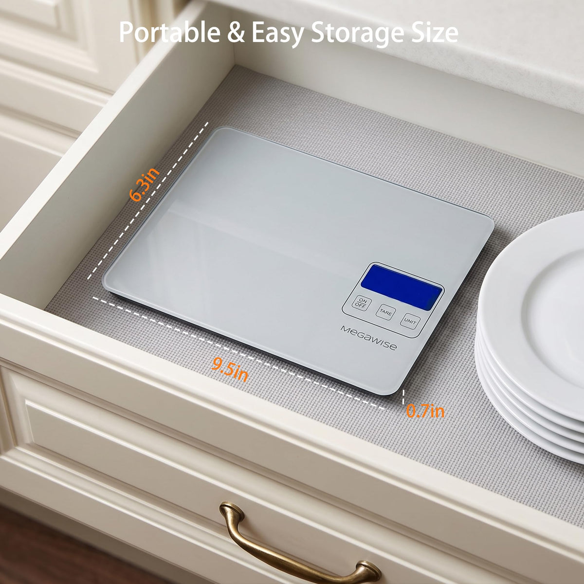 MEGAWISE Digital Kitchen Food Scale, 33lb, USB Rechargeable