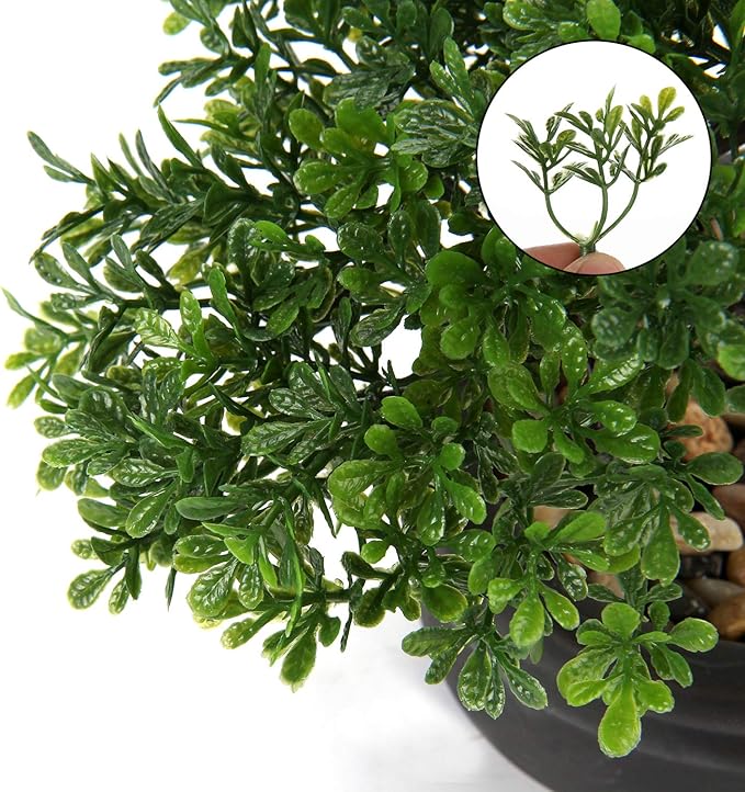 Artificial Bonsai Tree Juniper Faux Plants Indoor Small Fake Plants Decor with Ceramic Pots for Home Table Office Desk Bathroom Shelf Bedroom Living Room Farmhouse Decorations