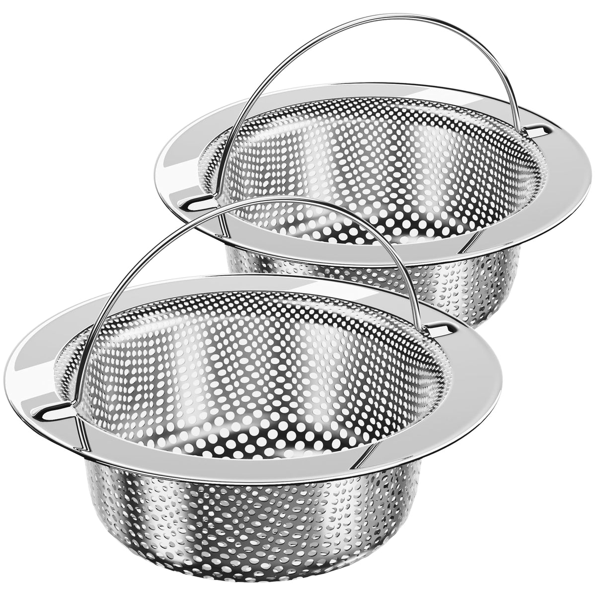 MR.SIGA Kitchen Sink Strainer, Stainless Steel Sink Drain Strainer, 2 Pack