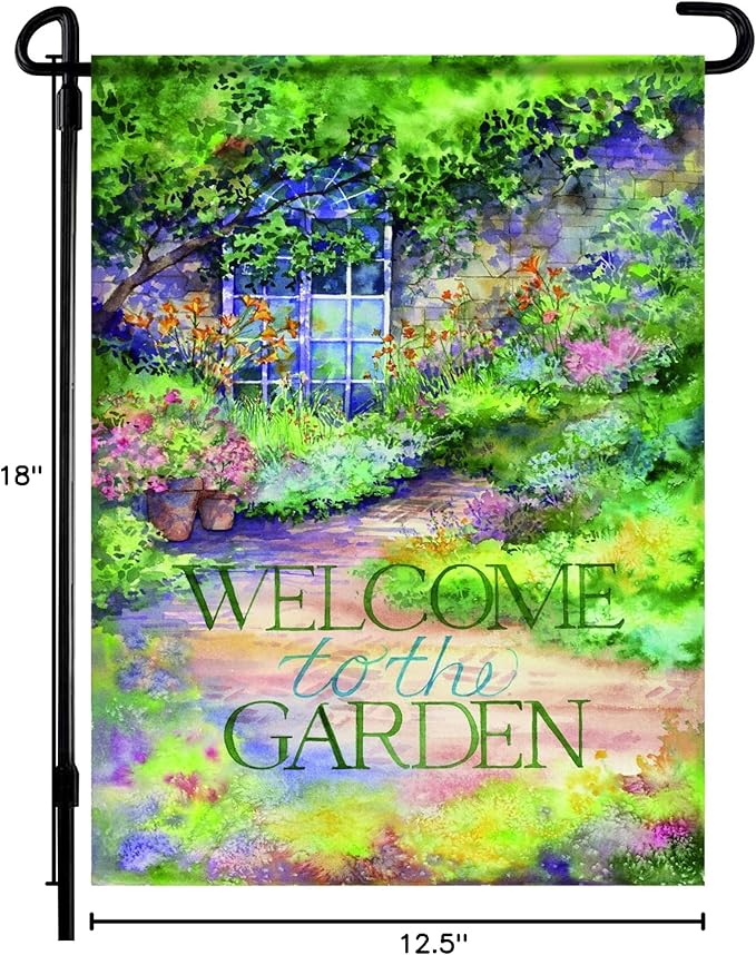Spring Garden Flags 12.x18 Double Sided - Floral Garden Flag Printed in Premium Polyester - Seasonal House Welcome Banner for Outdoor, Yard, Lawn, Deck, and Patio - Suits Standard Flag Poles