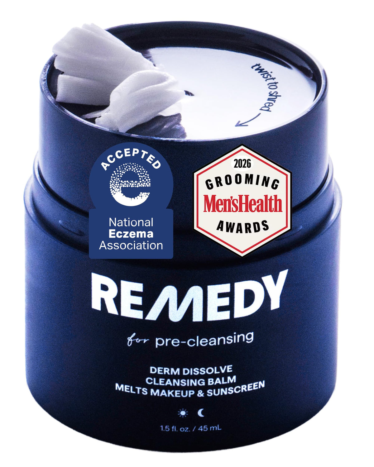 REMEDY for Pre-Cleansing, Derm Dissolve Cleansing Balm, Melts Makeup & SPF