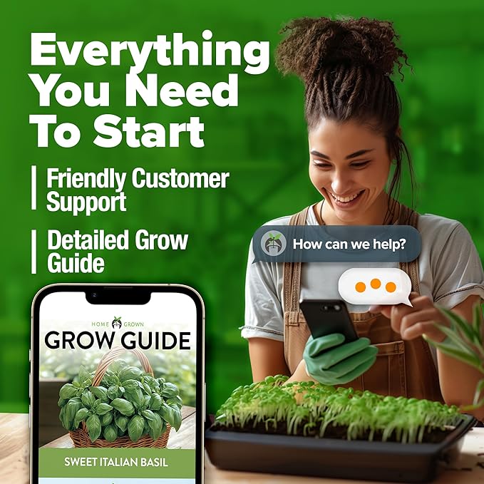 HOME GROWN 𝗨𝗦𝗔 𝗣𝗥𝗘𝗠𝗜𝗨𝗠 Italian Basil Seeds Bulk Pack 1,424 Sweet Large Leaf Basil Seeds for Planting 𝗡𝗢𝗡-𝗚𝗠𝗢 and Heirloom Herb Seeds for Planting Indoors or Outdoors (Ocimum basilicum)