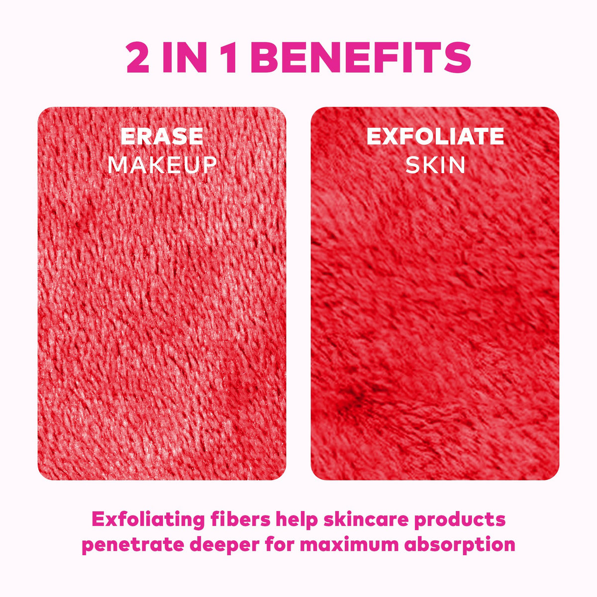The Original MakeUp Eraser 7-Day Set, Erase All Makeup With Just Water, Including Waterproof Mascara, Eyeliner, Foundation, Lipstick, Sunscreen, and More! Strawberry Fields, 7ct.