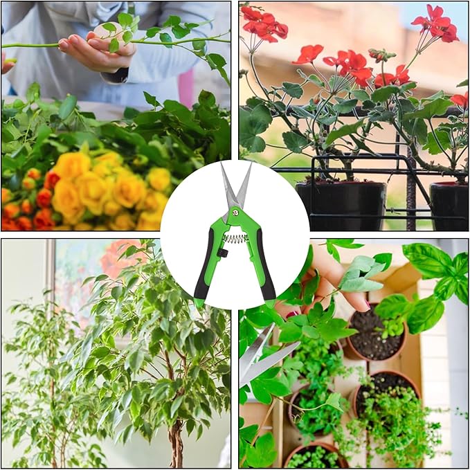 15 Pack 6.5 Inch Green Garden Pruning Scissors, Stainless Steel Blades Hand Pruner, Sharp Point Gardening Shears Cutter, A Must-have Gardening Pruning Shear, Supplies & Accessories