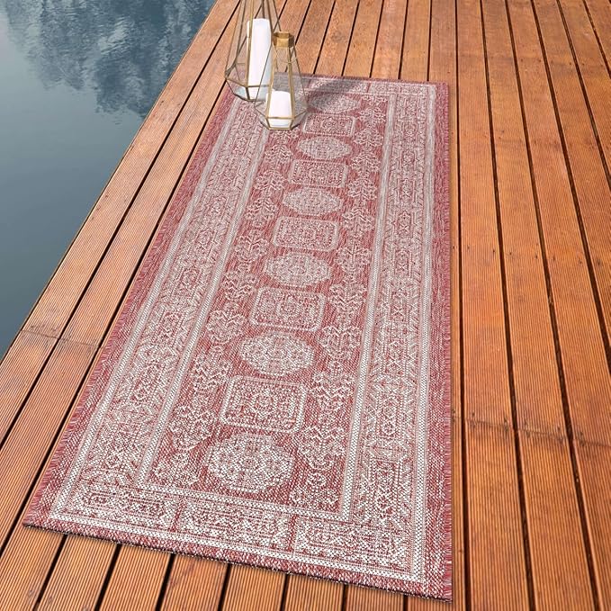 Keen Home Design Terrace Outdoor Runner Rug - 2x12 Washable Indoor/Outdoor Rug for Patio, Kitchen, Balcony, Beach, Garden, Deck and Porch, Size: 2'2"x11'10"