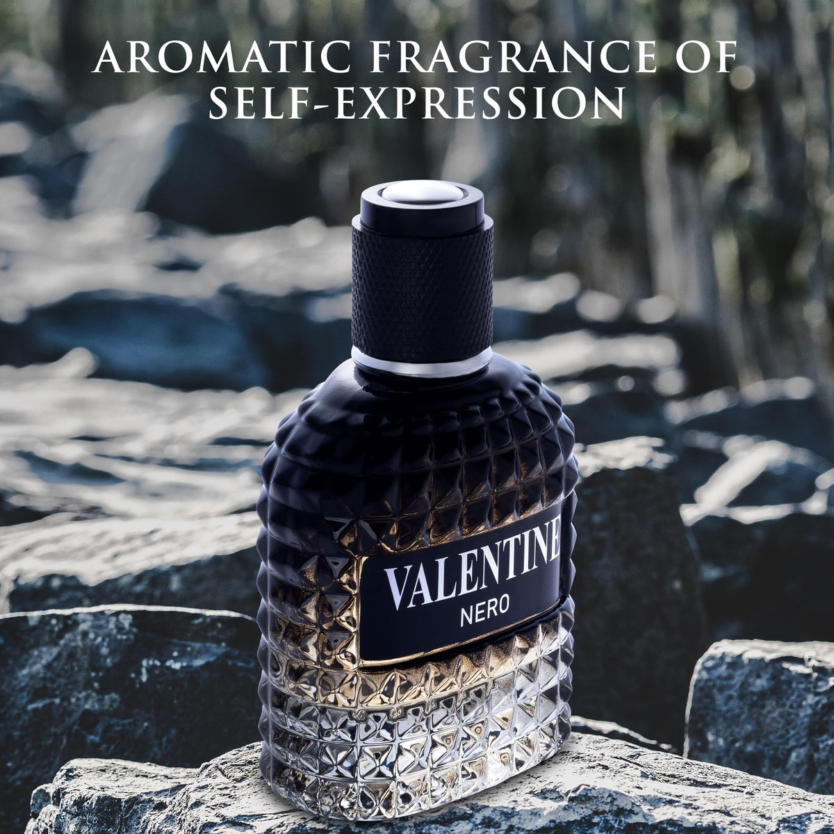 Valentine Nero for Men, Woody Aromatic Cologne, 3.4 fl oz
