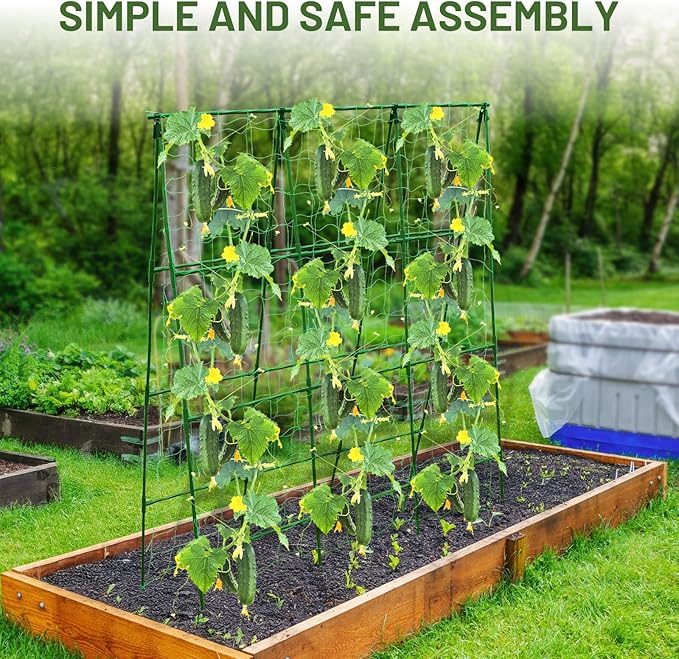Compact A-Frame Plant Trellis for Peas, Beans & Small Climbing Plants - Rust-Resistant, Easy to Assemble, Lightweight Steel, Ideal for Raised Beds & Container Gardens(31" W x 47" H)