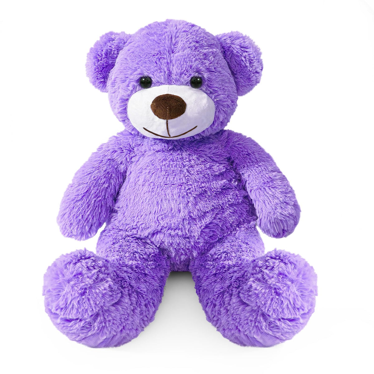 SRANWOW Plush Teddy Bear, 17.7 inch, Soft Stuffed Animal Toy, Available in White, Blue, Pink, Gray, Brown, Purple (Purple)