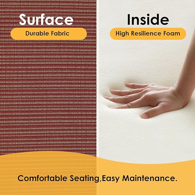 Outdoor Outdoor Round Corner Seat Cushion, 17"x16"x2", Set of 4, Non Slip Seat Cushion Pads with Removable Cover for Patio Furniture, Garden Yard Lawn, Dark Yellow Tan Stripe