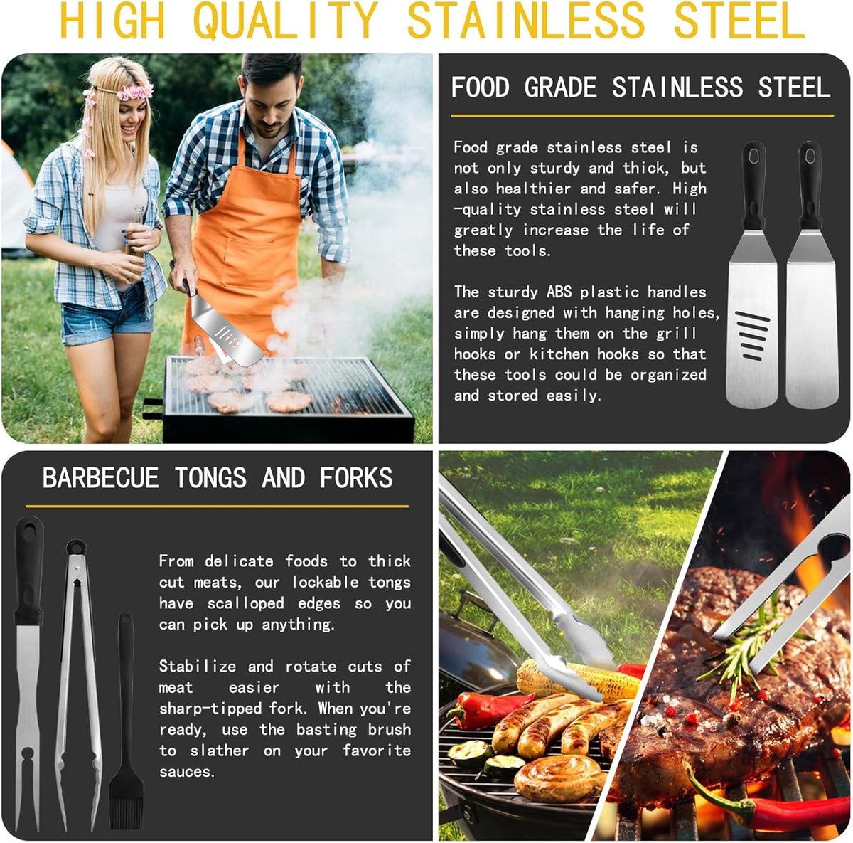 Supernal 45pcs Blackstone Griddle Accessories Upgraded-Griddle Accessories Flat Top Grill Tools for Camp Chef Griddle Cover Salt and Pepper Shakers Grill Black Tools Set Enlarged Spatula Gift Set
