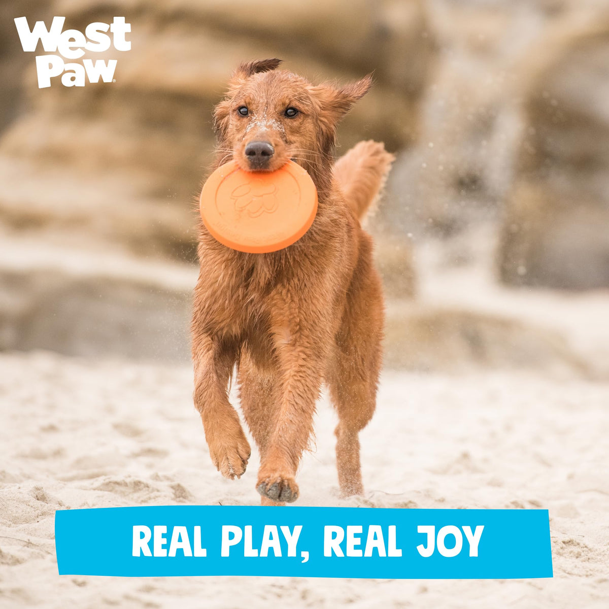 WEST PAW Zisc High-Flying Disc Dog Toy, Large - Tangerine