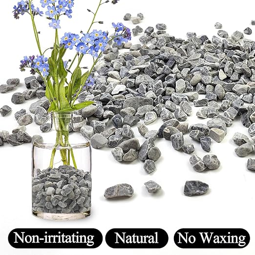 5lbs Grey Pebbles for Landscaping, 3/8inch Small Rocks for Succulent Cactus Plants, Natural Polished Pebbles, River Rocks for Plants, Vases, Garden