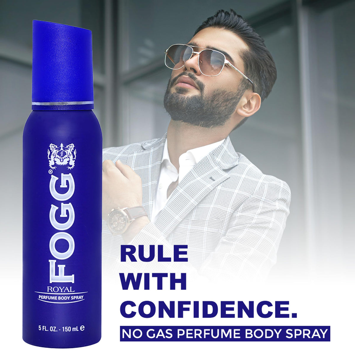 Royal by Fogg - Mens Body Spray - Fresh Floral Woody Perfume-Based Body Mist - Opens with Citrus Floral Notes of Bergamot, Mandarin, Lavender - 5 oz