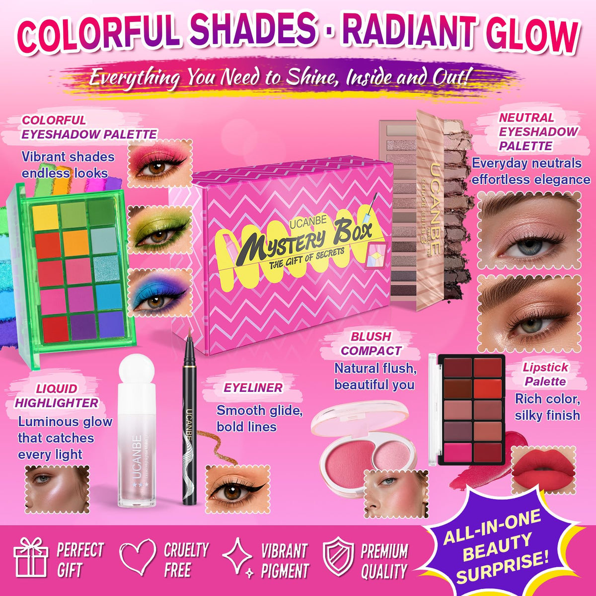 UCANBE Makeup Gift Set for Women, All-in-One Full Face Cosmetic Kit