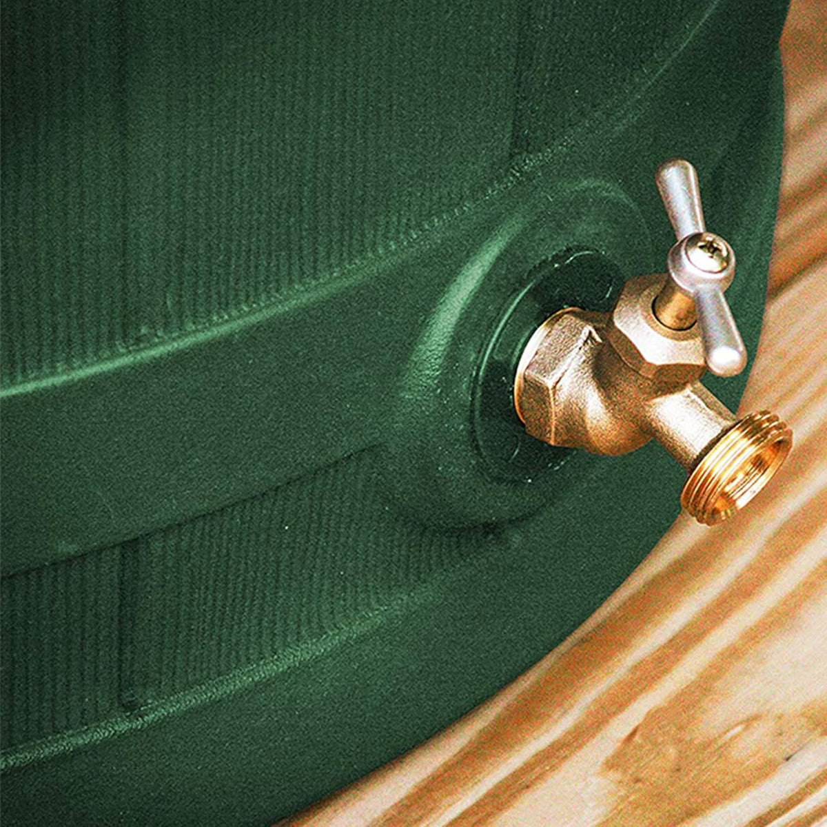 Good Ideas Rain Wizard Water Storage Collection Barrel with Brass Spigot, Safety Screen, and 50 Gallon Capacity, Green (3 Pack)