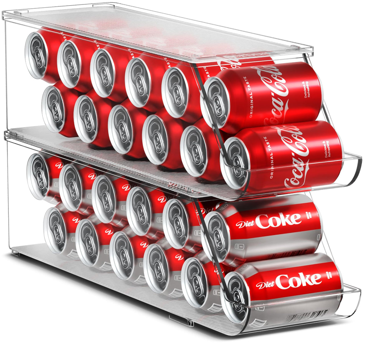 Sorbus Soda Can Organizer for Fridge & Freezer, Stackable with Lid (2 Pack)