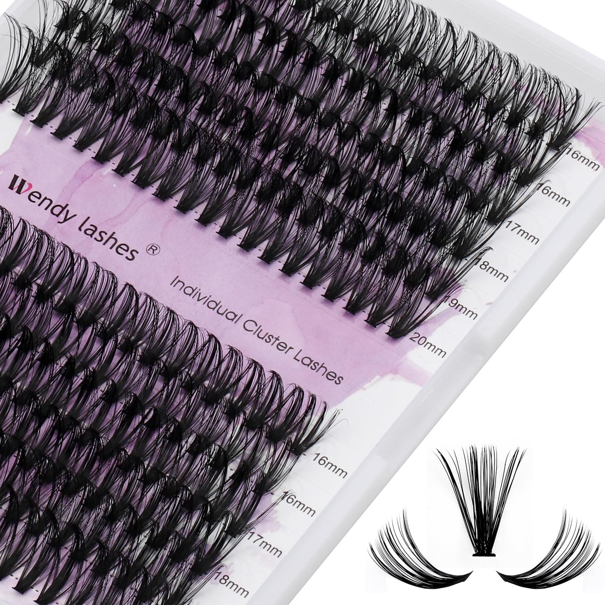 40/50D Cluster Lashes Individual Lash Clusters 16-20Mm Mixed Length C/D Curl Eyelash Light Diy Lash Clusters Thin Band Eyelash S