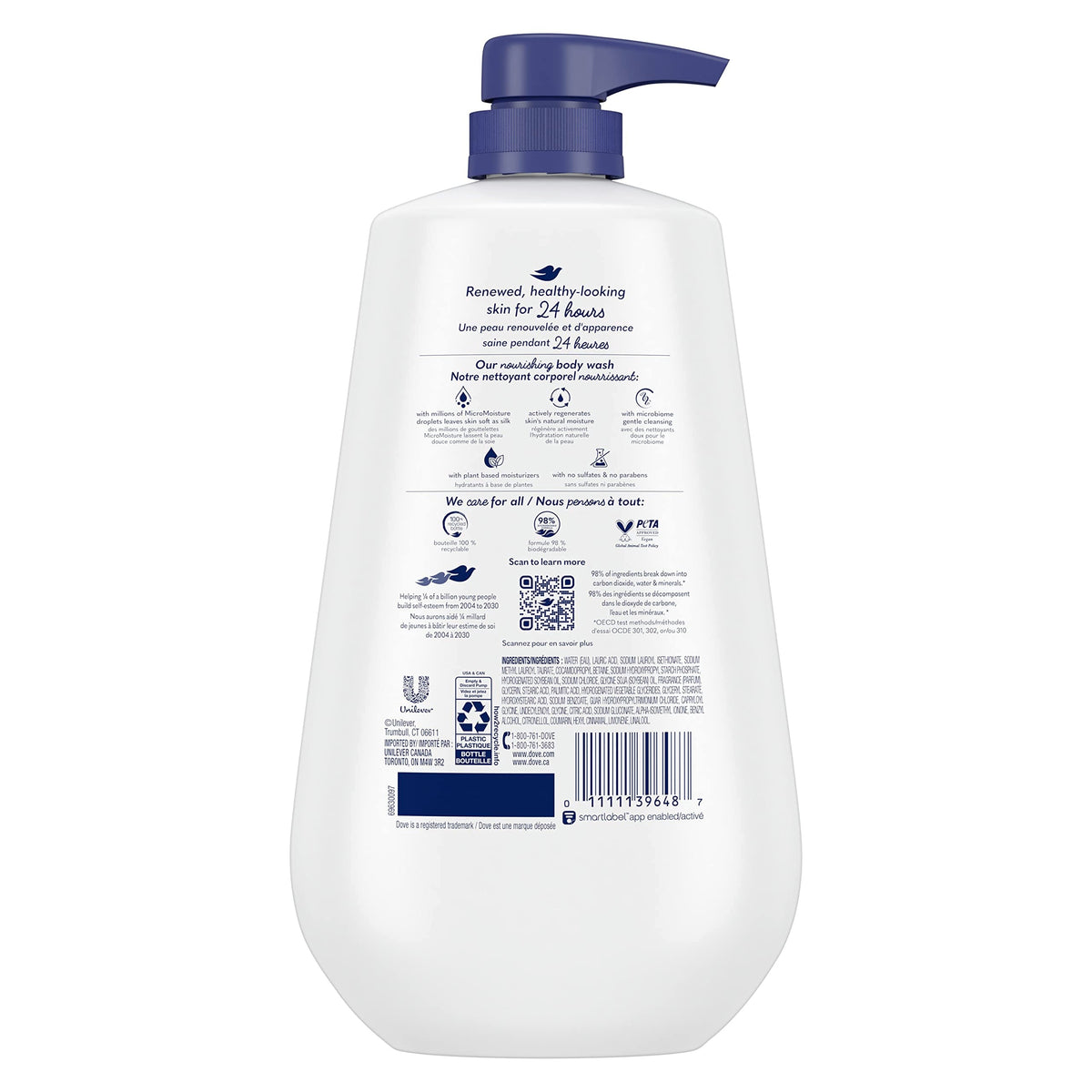 Dove Body Wash Deep Moisture 30.6 oz Pump 3 Pack, Sulfate Free