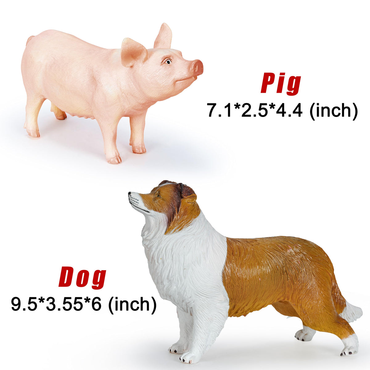 Hazibao 6 Pack Soft Jumbo Farm Animal Toys,Big Realistic Animals Farm Figures for Kids Toddlers Boys Girls 1 2 3 4 5Year Old,Christmas Brithday Gift
