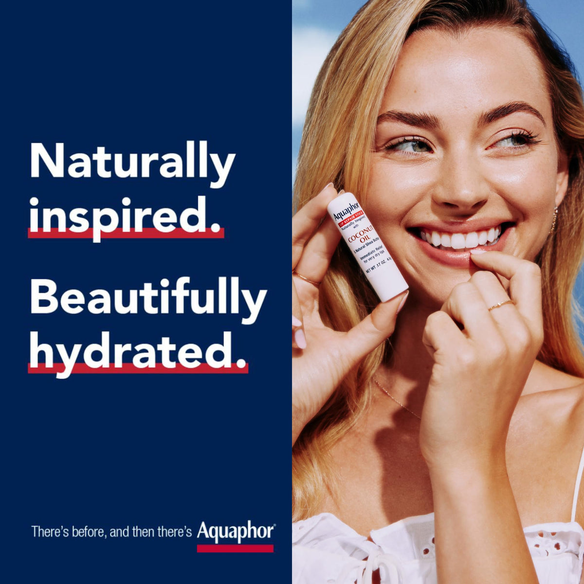 Aquaphor Naturally Inspired Lip Repair Stick with Coconut Oil, 0.17 OZ