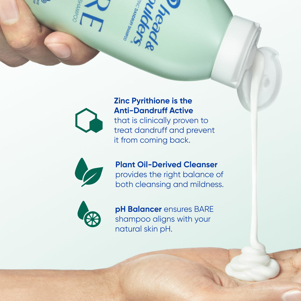 Head & Shoulders Anti-Dandruff Shampoo, BARE Soothing Hydration Twin Pack, 1% Pyrithione Zinc, Dry Scalp Relief, Free of Sulfates, Silicones, Dyes, 13.5 Fl Oz Each