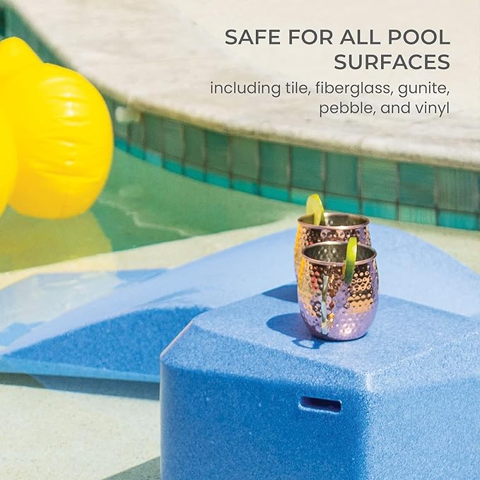 Aqua Outdoors in-Pool Side Table Large for 10-14 in. of Water (White Granite)