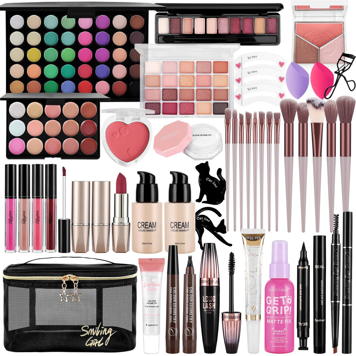 Makeup Kit for Women：Foundation Eyeshadow Palette Makeup Brushe Makeup Set