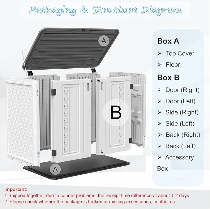 Sheds & Outdoor Storage, 34 Cu.ft Horizontal Storage Sheds Outdoor with Floor, Outdoor Storage Cabinet Waterproof for Garage Storage, Pool Storage, Bike Shed, Garden Shed
