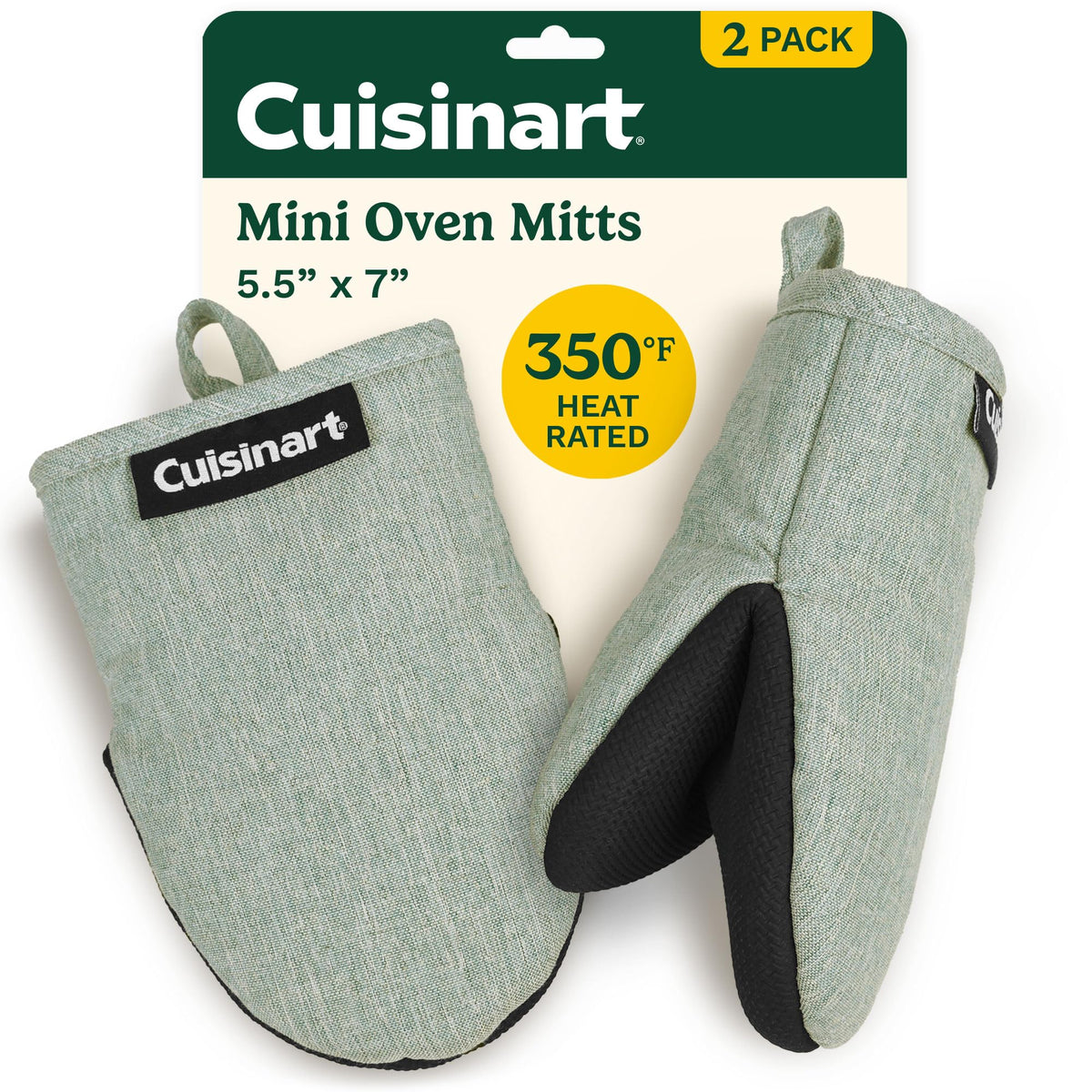 Cuisinart Mini Oven Mitts, 2-Pack, Neoprene Grip, Heat Resistant 350F