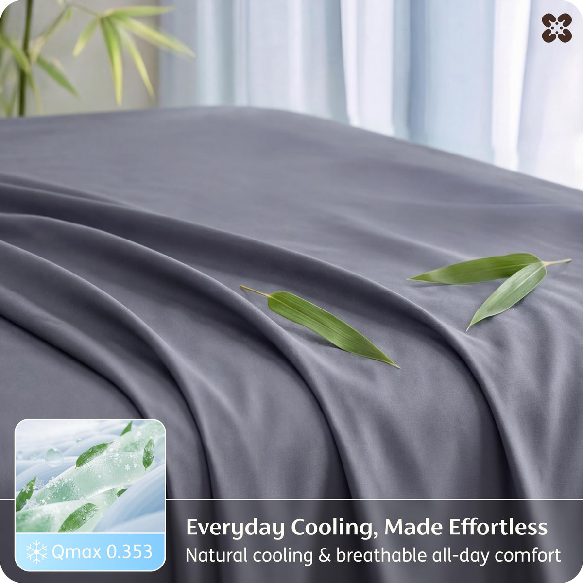 Bedsure PureWoven 100% Rayon Derived from Bamboo, King Size Sheets Set