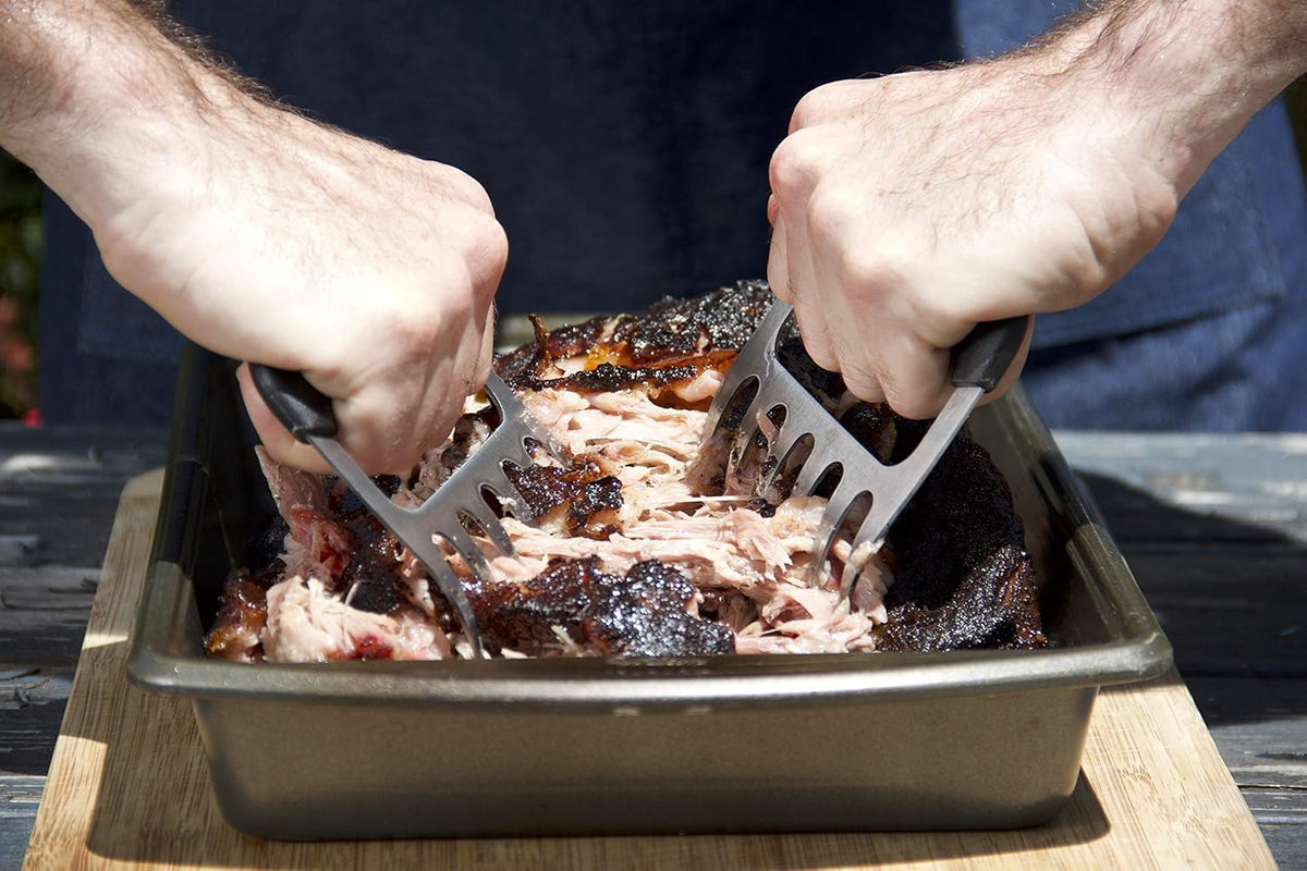 Meat Claws - Stainless Steel Smoker Accessories - Ultra-Sharp Meat Shredder will Easily Tear up Pulled Pork, Chicken, and Brisket - with Heat Resistant Handles
