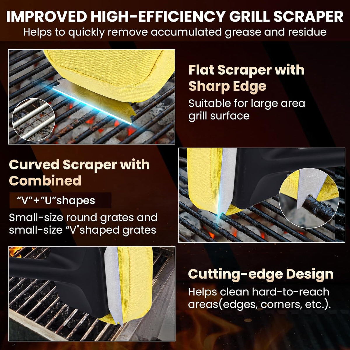 1x Steam Grill Brush for Outdoor Sponge Grill-Steam Grill Cheaning Scraper BBQ Brush-BBQ Accessory Grill Tools Heavy Duty Brush for Grill Cleaning Scraper + Bristle Free Grill Brushs for Any Grill