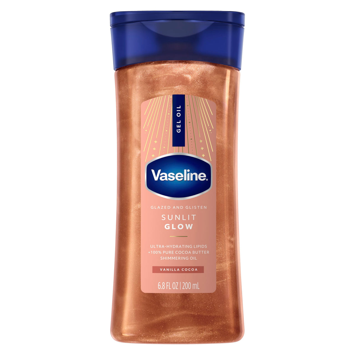 Vaseline Glazed and Glisten Sunlit Glow Body Gel Oil Shimmering 6.8oz 1ct