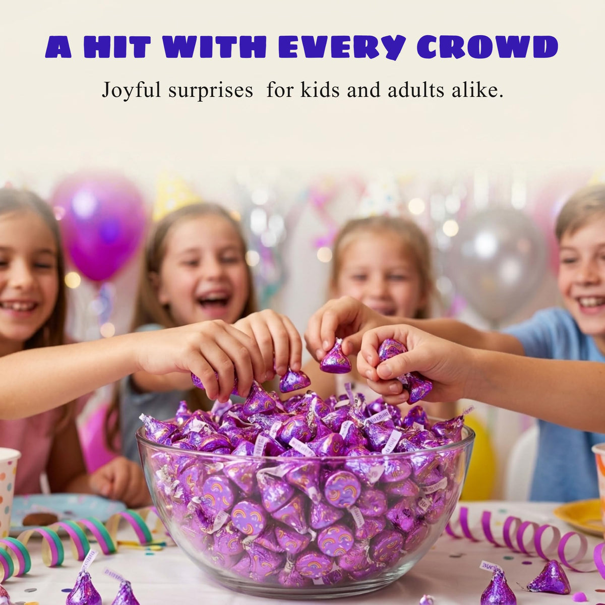 Hershey Kisses Rainbow Brownie Chocolate, Comes in a 1 LB Resealable pouch, Individually Wrapped Milk Chocolate with Brownie Flavored Creme