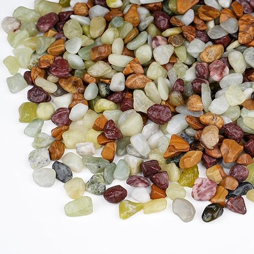 5 lbs Pebbles for Indoor Plants, Succulent Rocks, 3/8" Polished Pebbles for Bamboo, Vase, Terrarium, Natural Decorative Small River Rocks for Crafts, Cactus, Outdoor Garden Landscaping