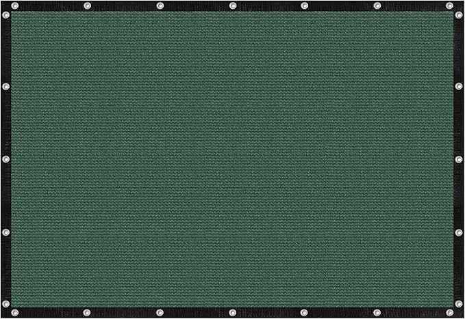 VICLLAX Shade Fabric Sun Shade Cloth with Every 2 FT Grommets for Patio Garden Pergola Cover Canopy 11x13 FT, Dark Green