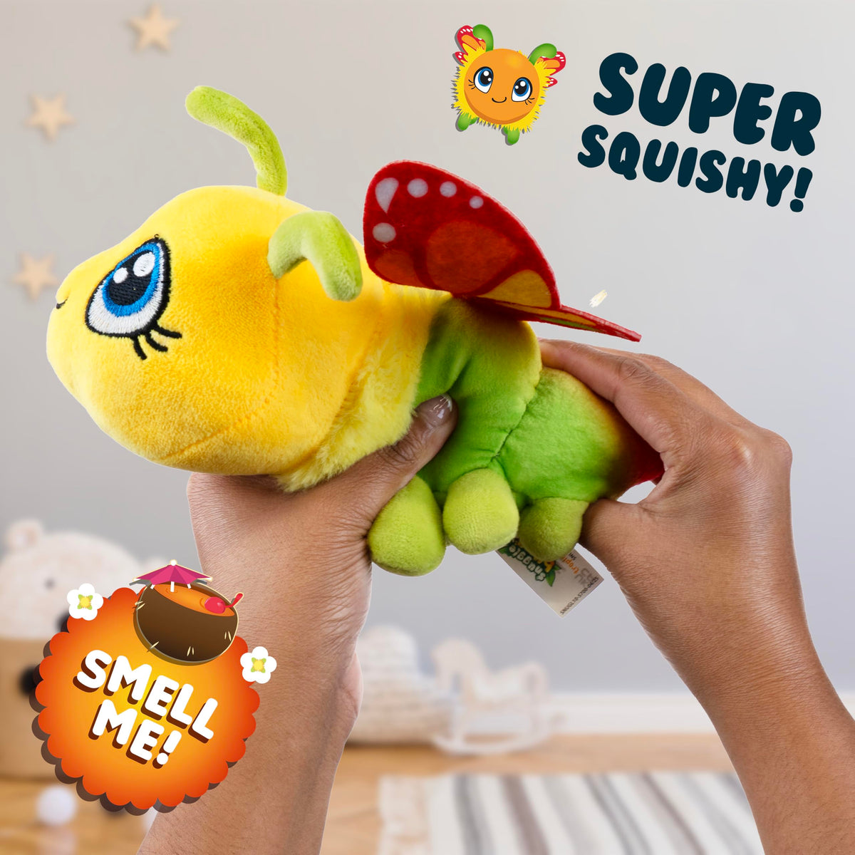 Snuggle Bugs (Butterfly) – Tropical Punch Scented Plush Toy – Cute Butterfly Stuffed Animal for Kids, Aromatherapy Gift, Soft Collectible Plush Bug, Stress Relief Toy