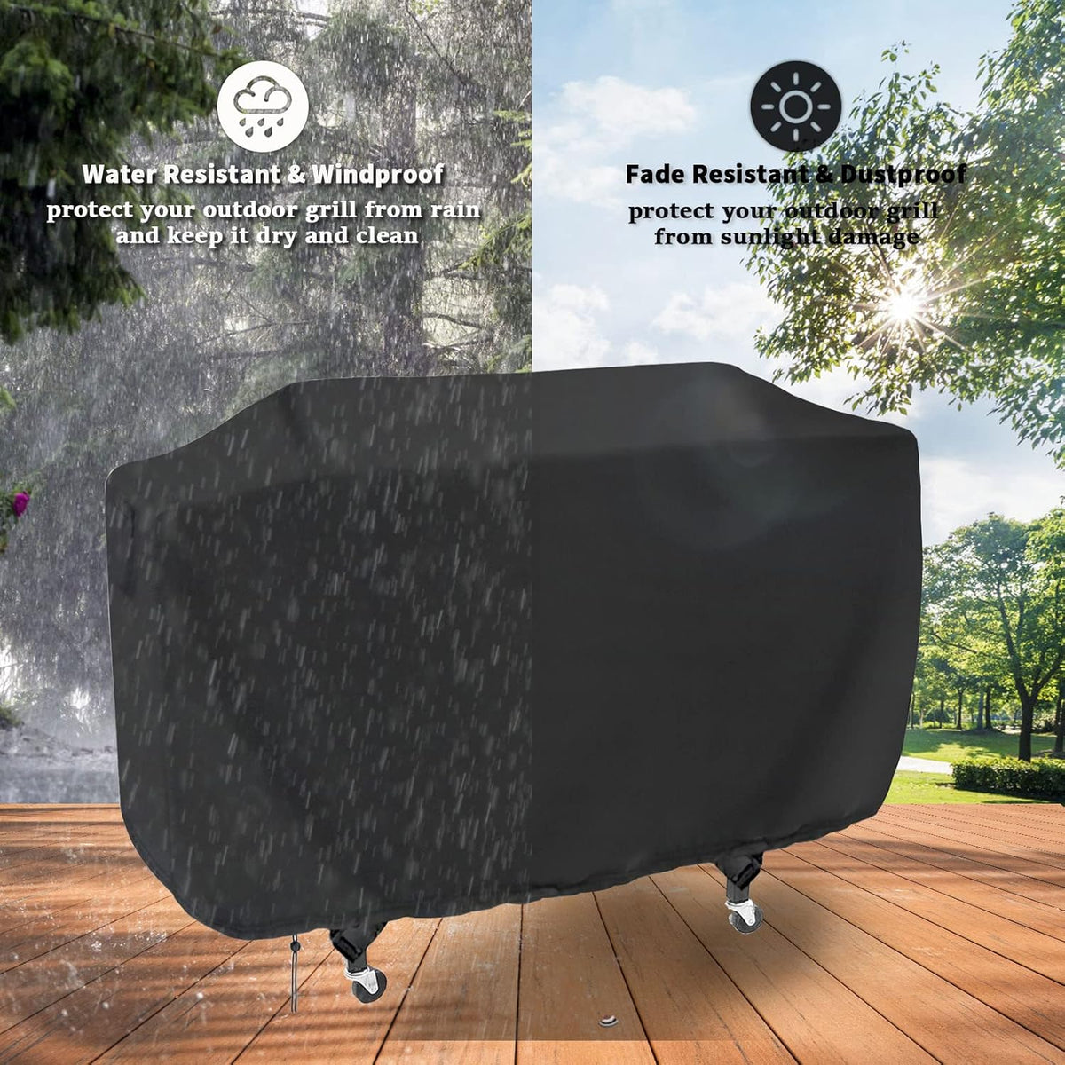 Flat Top Grill Cover for Royal Gourmet GB4000 - Waterproof Cover for Gas Griddle/Grill - Heavy Duty - 64.8 x 25 x 34 inches