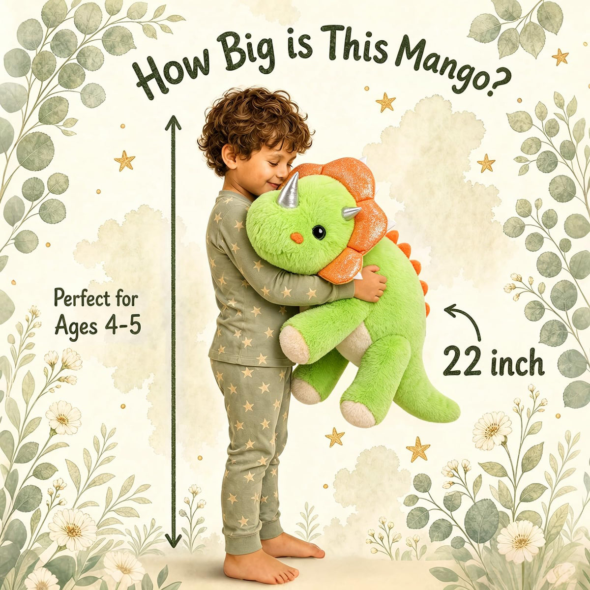 gnomantic Dinosaur Weighted Stuffed Animals, Plush Pillow for Kids