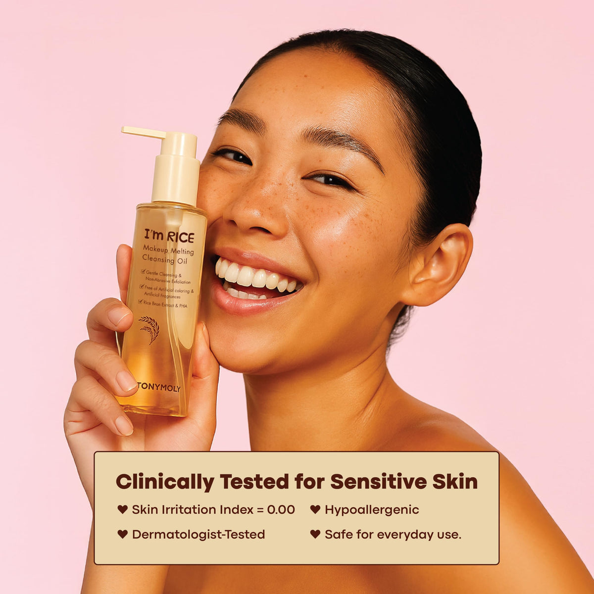TONYMOLY I'm Rice Oil Cleanser - Korean PHA Makeup Remover, Non-Comedogenic