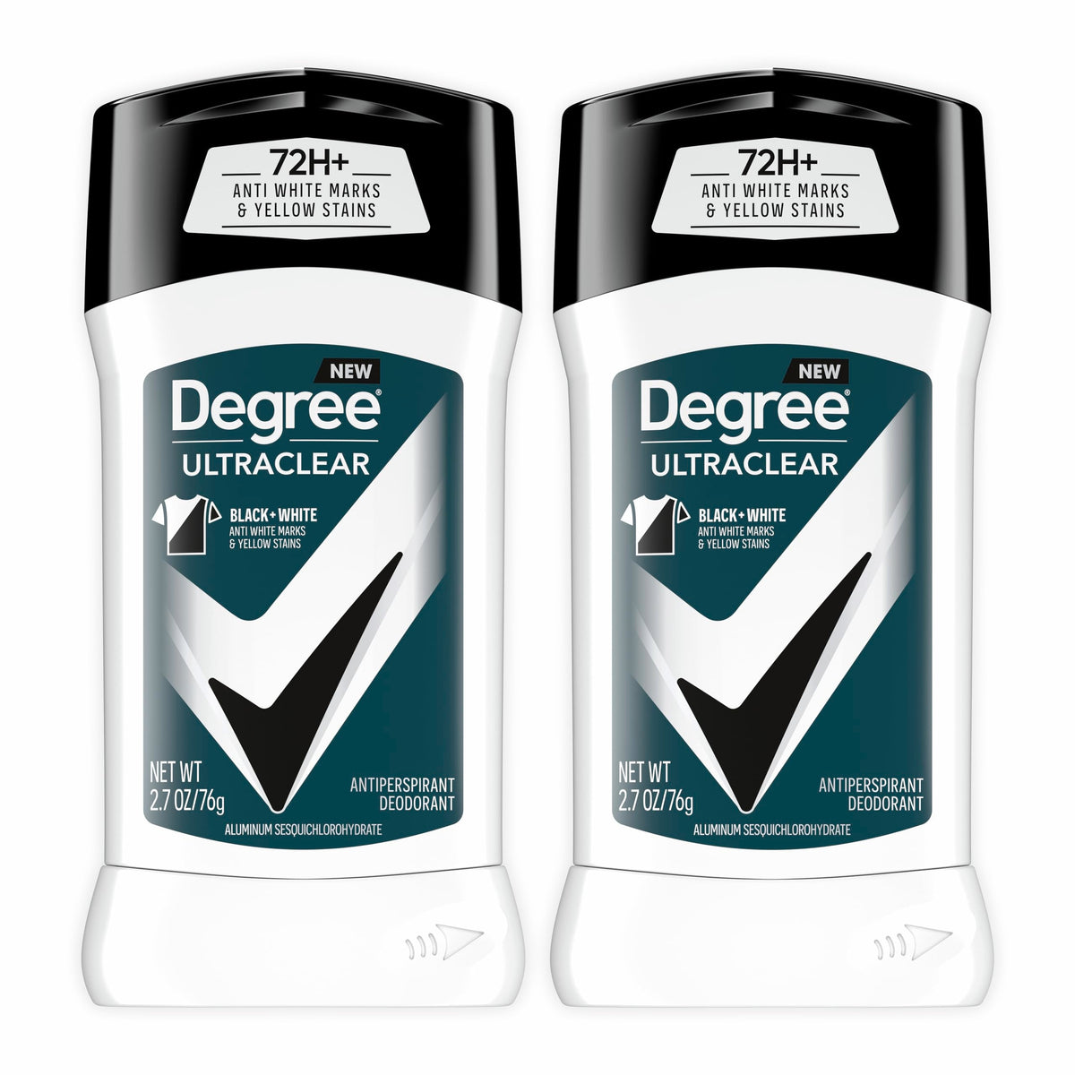 Degree Men UltraClear Antiperspirant Black+White Sweat & 2 Count 2.6
