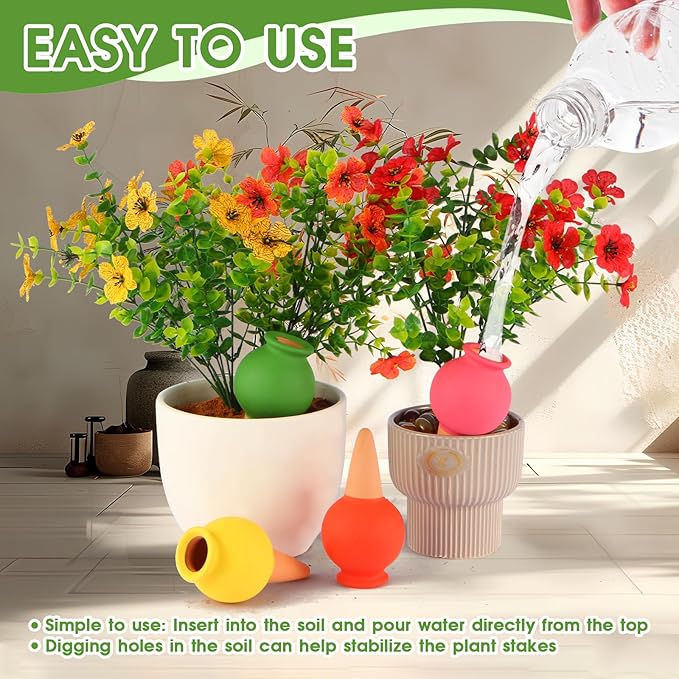 8Pcs Terracotta Plant Watering,Self Watering Spikes Self Watering Planter Insert,Ceramic Automatic Watering Water Seepage Device Suitable for Garden Decoration Plant Accessories