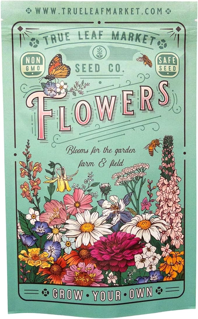 Pacific Northwest Wildflower Seeds - 1 Lb ~640,000 + Non-GMO Seed - 25 Varieties Including Poppy, Larkspur, Daisy & More - Pollinator Mix for Planting Outdoors