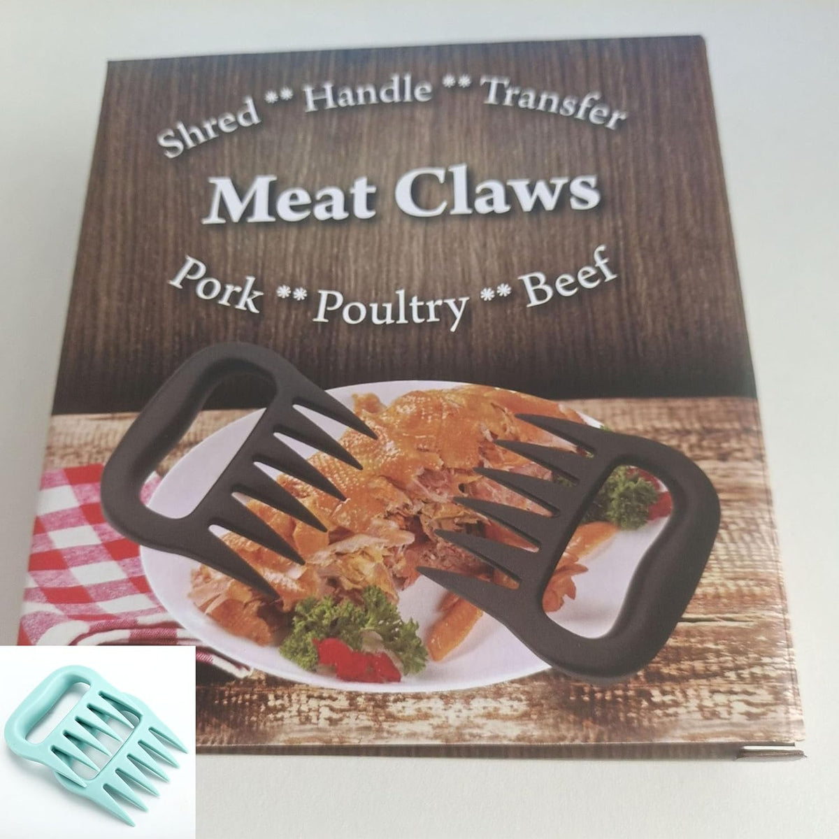 Meat Shredder Claws - Bear Claws for Shredding Meat - Claws for Pulled Pork, Chicken Shredder Tool - Perfect for BBQ Gifts, Easily Lift, Handle, Shred, and Cut Meats - Heat Resistant (Bowder Blue)