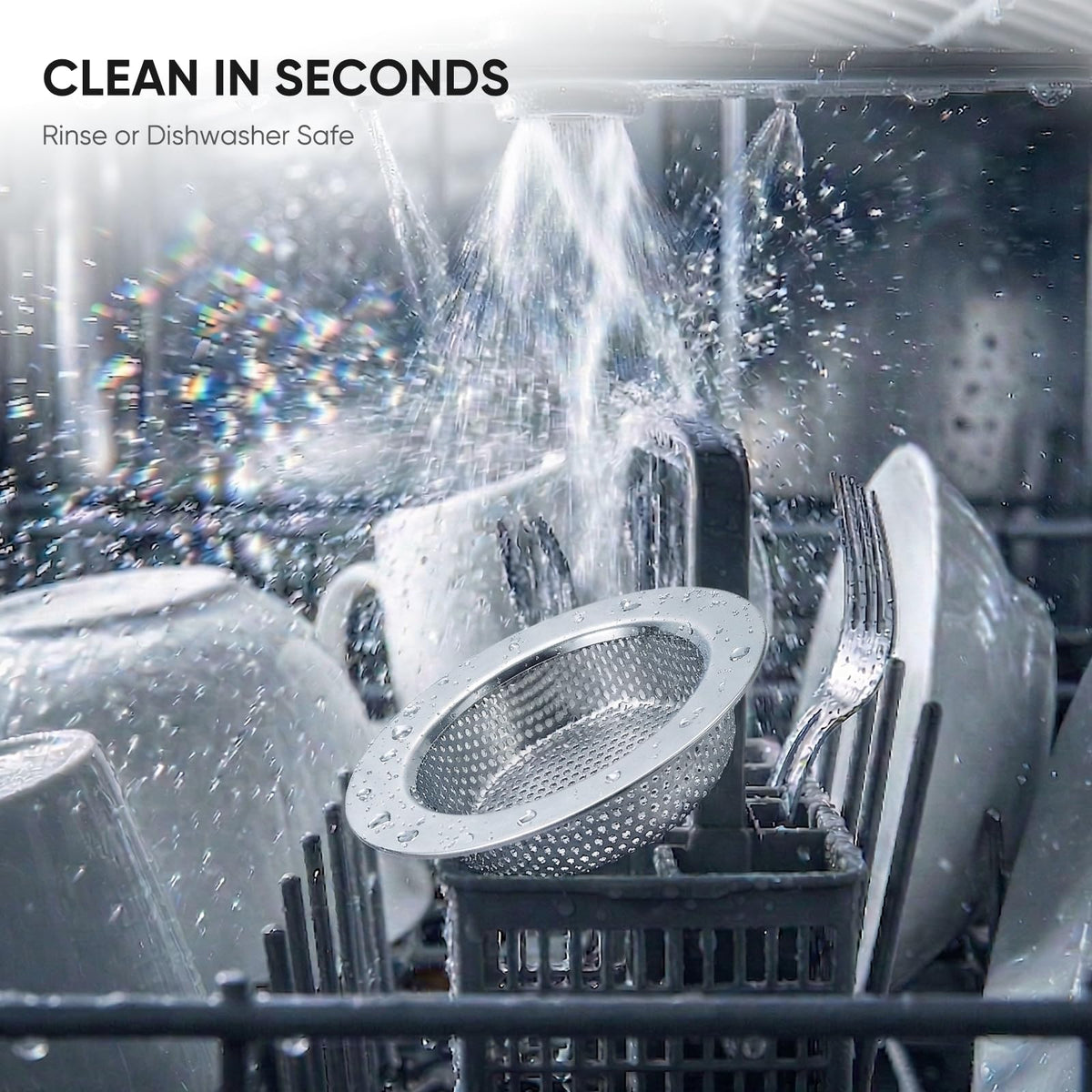 4 Pack Kitchen Sink Strainer, 304 Stainless Steel Sink Drain Strainer, 2mm Micro-Perforated Food Catcher Basket, Wide Rim Anti-Clog Filter, Fit 4.5in Sinks & Garbage Disposals, Dishwasher Safe