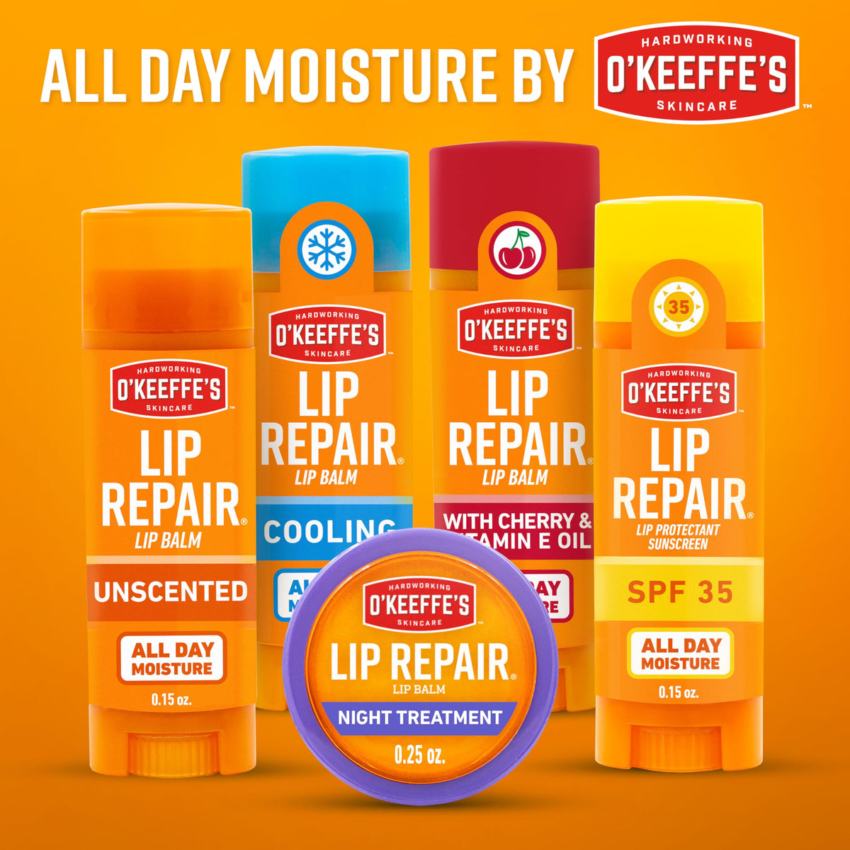 O'Keeffe's Lip Repair Unscented Balm, 2-Pack