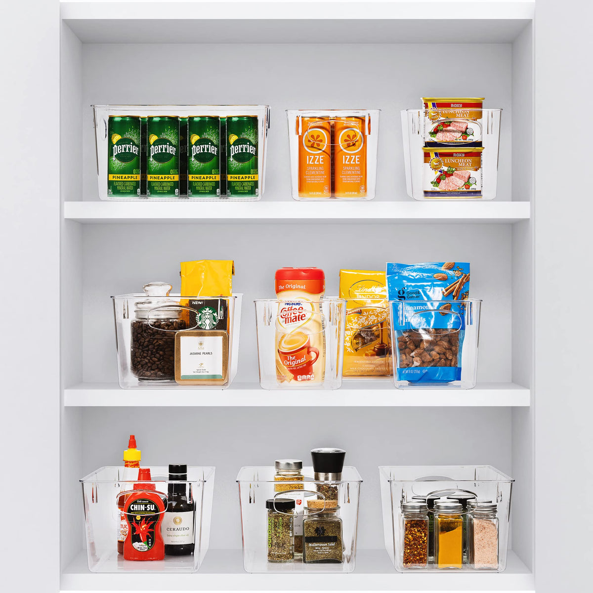 Sorbus Fridge Organizers and Storage, Clear Plastic Bins (Large, 8 Pack)
