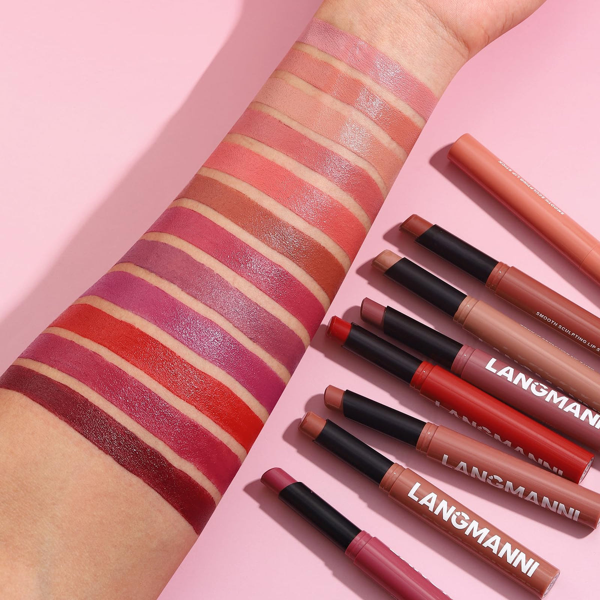 12Pcs Velvet Matte Lipstick Set, Nude to Dark Shades, Long-Lasting,Color A