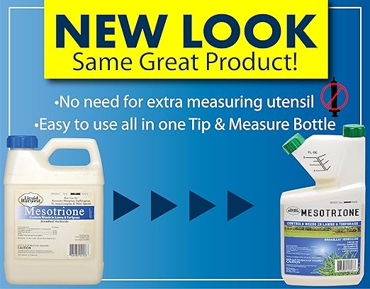 Liquid Harvest Mesotrione - 32oz - Mesotrione Concentrate (Compare to Tenacity) - Pre and Post-Emergent Weed Killer for Lawn and Turf Grasses